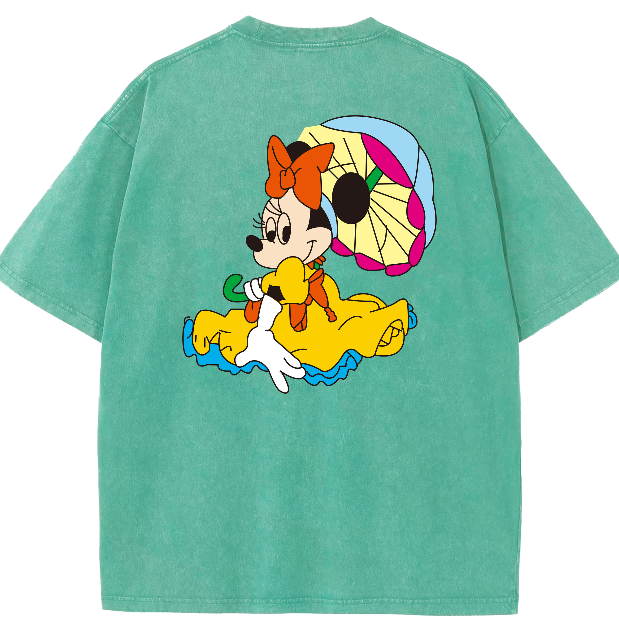 （画像用） ミッキーマウス Mickey Mouse 綿100% ヴィンテージ風 半袖Tシャツ（背面プリント）